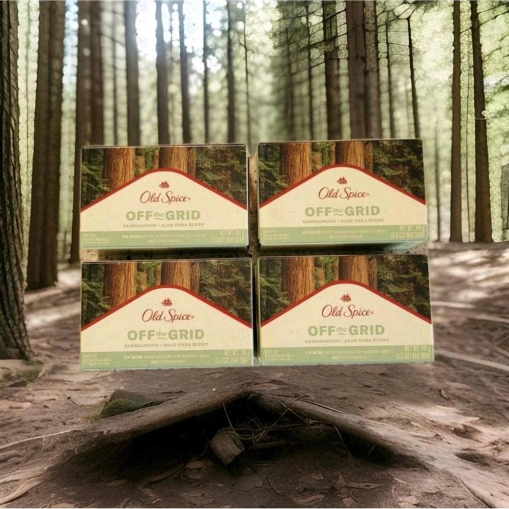 4 Old Spice Off The Grid Sandalwood & Aloe Vera Bar Soap 5oz Each Discontinued